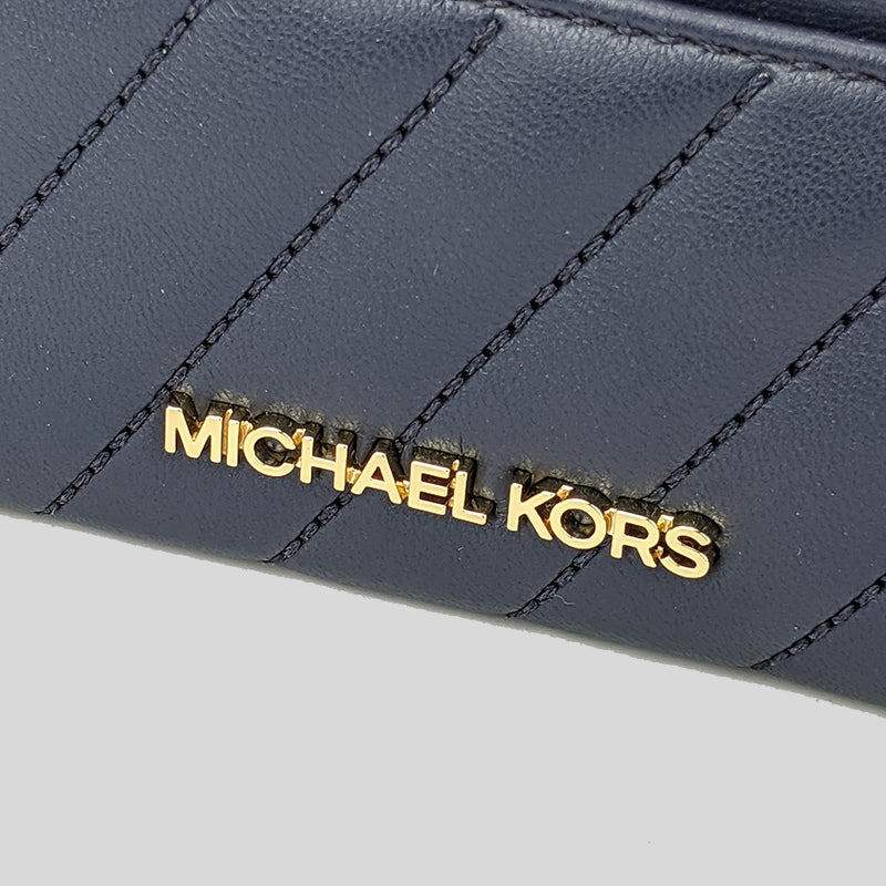 Michael Kors Jet Set Travel MD Zip Around Card Case 35F1GTVD2U Navy