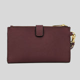 Michael Kors Jet Set Travel Double Zip Wristlet Phone Wallet Merlot 35F8GTVW0L