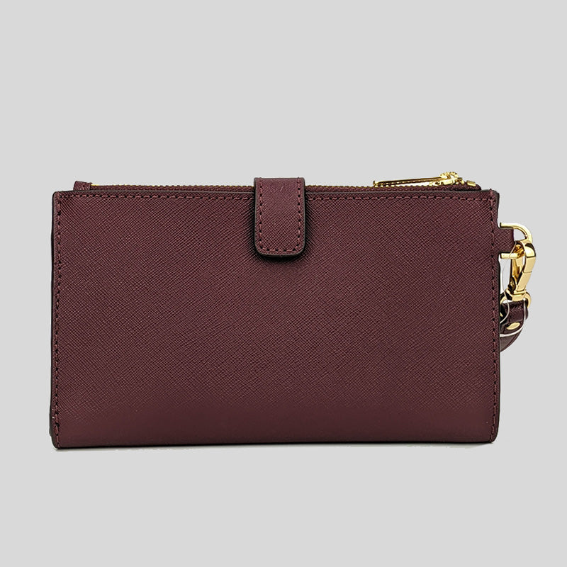 Michael Kors Jet Set Travel Double Zip Wristlet Phone Wallet Merlot 35F8GTVW0L