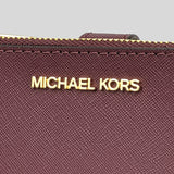 Michael Kors Jet Set Travel Double Zip Wristlet Phone Wallet Merlot 35F8GTVW0L