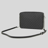 Michael Kors Jet Set Item Crossbody Bag In Signature Black Silver 35F8STTC3B NEW LOGO