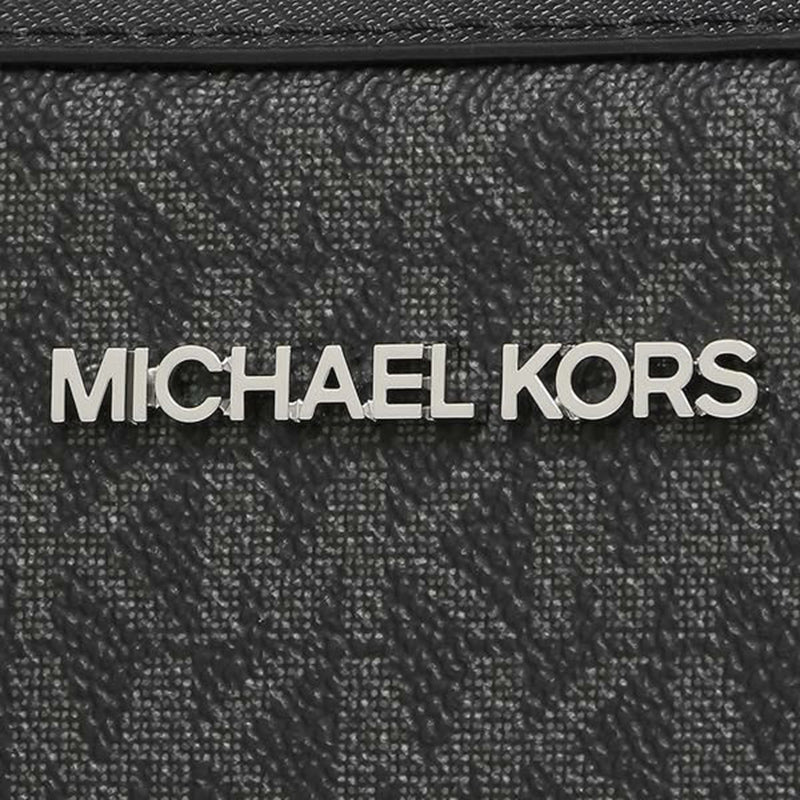 Michael Kors Jet Set Item Crossbody Bag In Signature Black Silver 35F8STTC3B NEW LOGO
