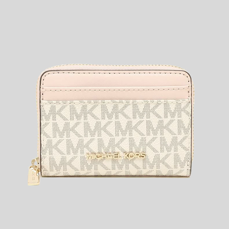 Michael Kors Jet Set Travel MD Zip Around Card Case 35H9GTVZ2B Powder Blush