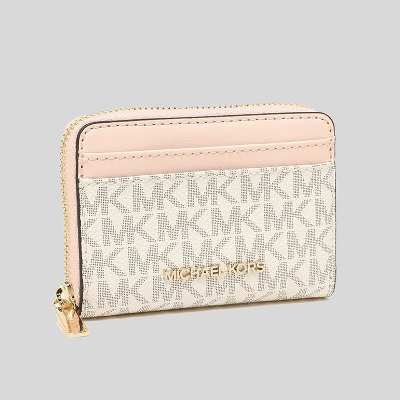 Michael Kors Jet Set Travel MD Zip Around Card Case 35H9GTVZ2B Powder Blush