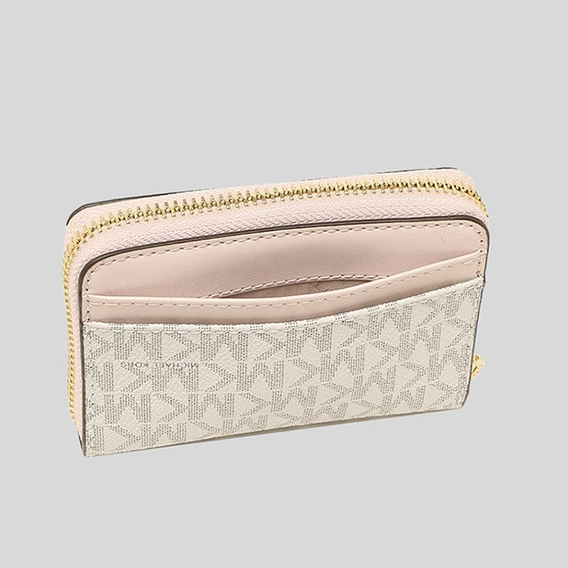 Michael Kors Jet Set Travel MD Zip Around Card Case 35H9GTVZ2B Powder Blush