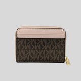 Michael Kors Jet Set Travel MD Zip Around Card Case 35H9GTVZ2B Brown Blush