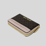 Michael Kors Jet Set Travel MD Zip Around Card Case 35H9GTVZ2B Brown Blush