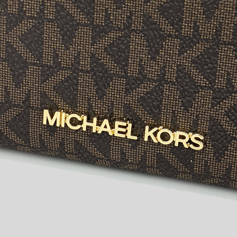 Michael Kors Jet Set Travel MD Zip Around Card Case 35H9GTVZ2B Brown Blush