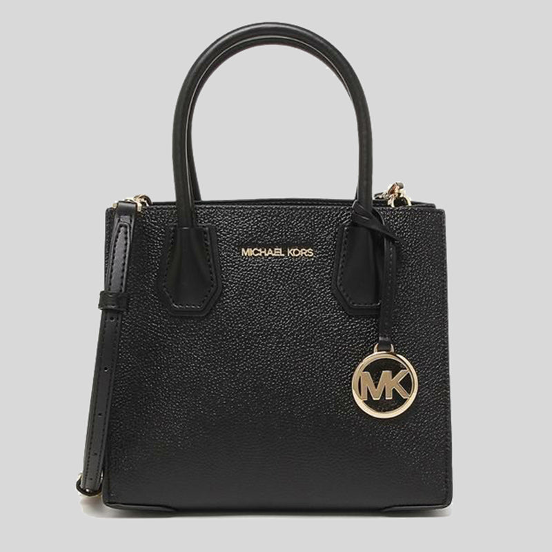 MICHAEL KORS Mercer Medium Pebbled Leather Crossbody Bag Black 35S1GM9 LussoCitta