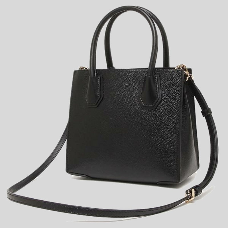 Michael Kors Mercer Medium Pebbled Leather Crossbody Bag 35S1GM9M2L Black