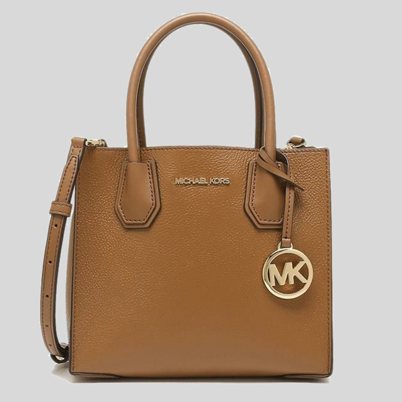 Michael Kors Mercer Medium Pebbled Leather Crossbody Bag 35S1GM9M2L Luggage