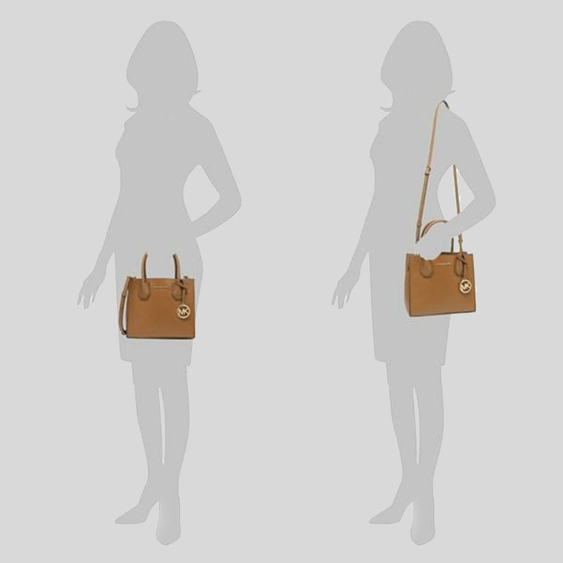 Michael Kors Mercer Medium Pebbled Leather Crossbody Bag 35S1GM9M2L Luggage