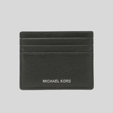 Michael Kors Cooper Pebble Leather Tall Card Case 36F9LC0D2L Black