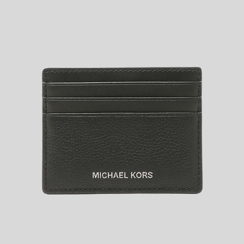 Michael Kors Cooper Pebble Leather Tall Card Case 36F9LC0D2L Black