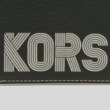 Michael Kors Mens Cooper Graphic Pebbled Leather Billfold Wallet Black Grey 36H1LCOF1X