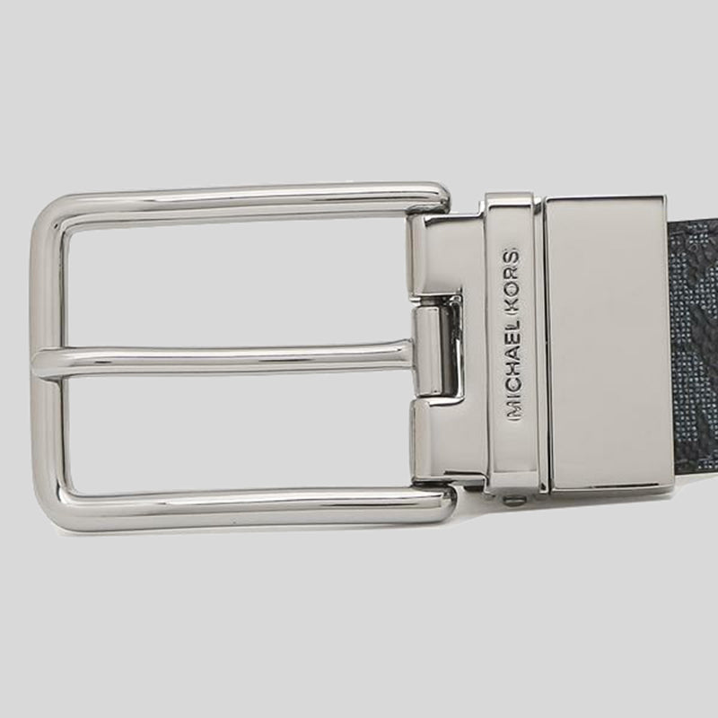 Michael Kors Mens 4-in-1 Signature Canvas Belt Gift Set Box Adml/Pl Blue 36H9MBLY4V