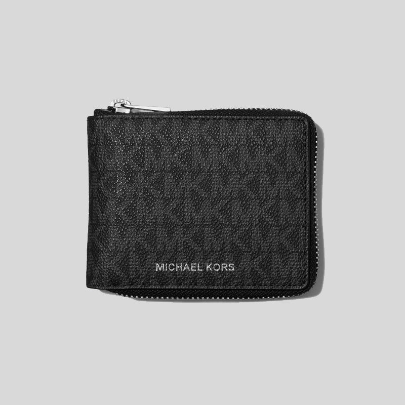 Michael Kors Men's Cooper Logo Zip-Around Wallet Black 36U2LCOF3B