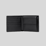 Michael Kors Harrison Crossgrain Leather Billfold Wallet With Coin Pocket Black 36U9LHRF3L