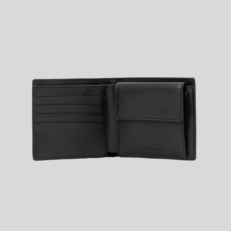 Michael Kors Harrison Crossgrain Leather Billfold Wallet With Coin
