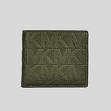 Michael Kors Men's Cooper Logo Embossed Leather Billfold Wallet Olive 36F2LCOF1L