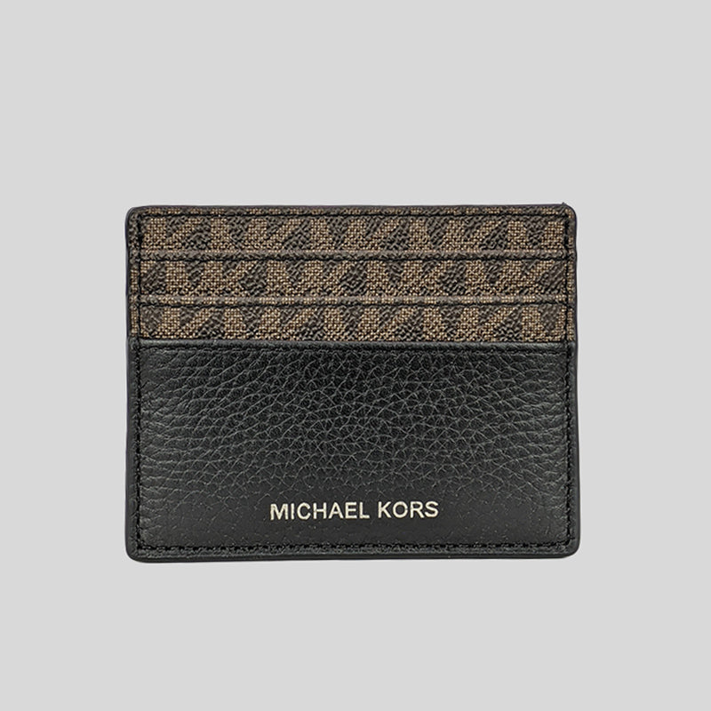 Michael Kors Cooper Tall Card Case 36H1LC0D2L Brown Black