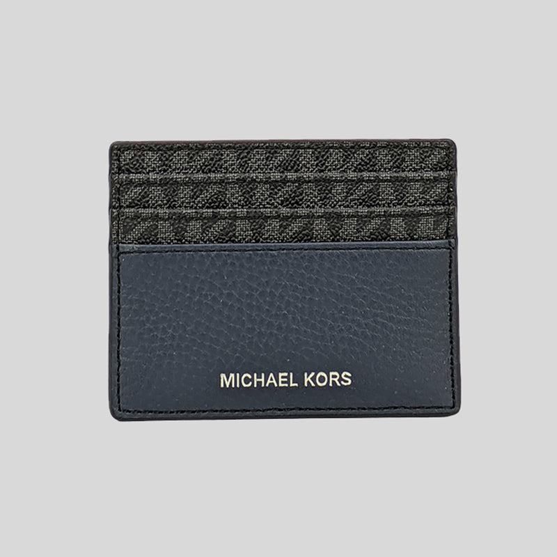 Michael Kors Cooper Tall Card Case 36H1LC0D2L Black Navy
