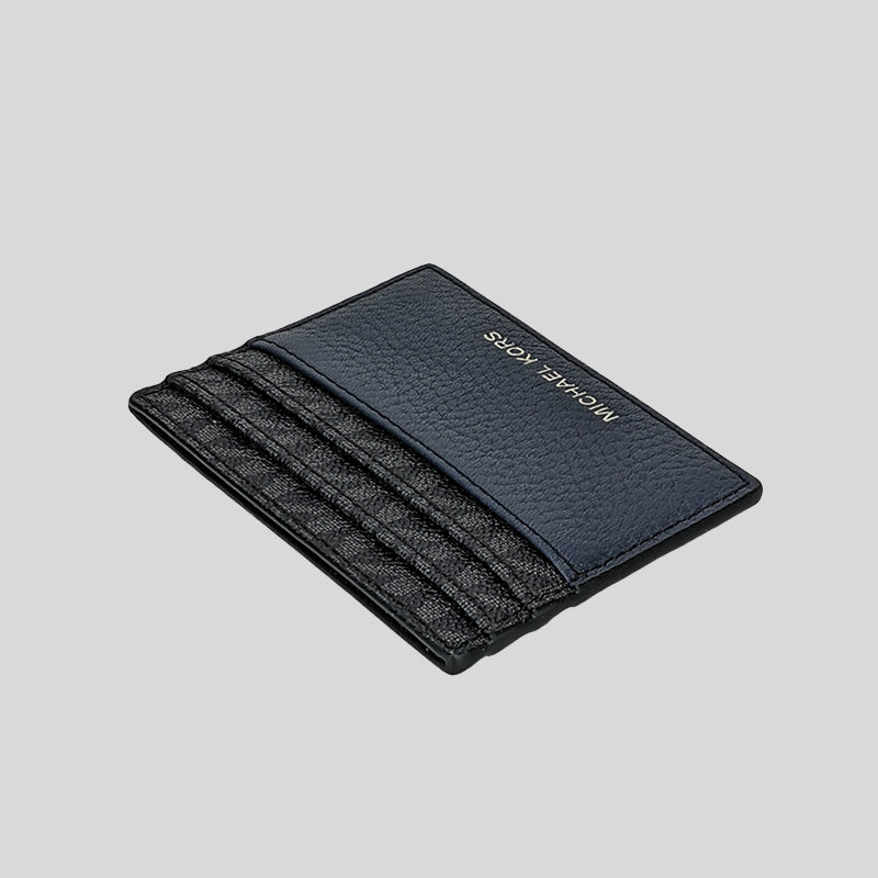 Michael Kors Cooper Tall Card Case 36H1LC0D2L Black Navy