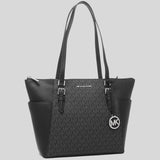 Michael Kors Charlotte Tote In Signature Canvas Black 35T0SCFT3B