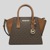 Michael Kors Avril Small Logo Top Zip Satchel 35F1G4VM2B Brown