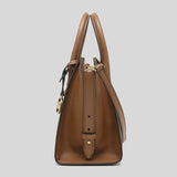 Michael Kors Avril Small Logo Top Zip Satchel Brown 35F1G4VM2B