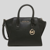 Michael Kors Avril Small Leather Top Zip Satchel 35F1G4VM2L Black