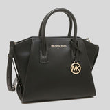 MICHAEL KORS Avril Small Leather Top Zip Satchel 35F1G4VM2L Black