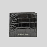 Michael Kors Cooper Crocodile Embossed Leather Billfold Wallet 36F1LC0F1E Black