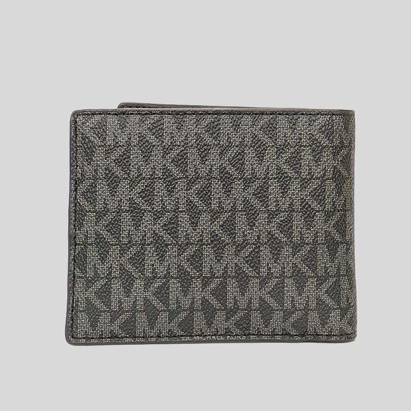Michael Kors Cooper Signature Canvas with Stripe Billfold Wallet With Passcase 36F1LC0F6B Black Multi