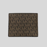 Michael Kors Cooper Signature Canvas with Stripe Billfold Wallet With Passcase 36F1LC0F6B Brown Multi