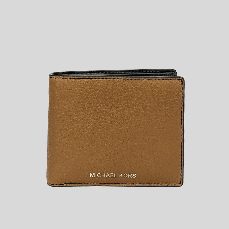 Michael Kors Cooper Pebbled Leather Billfold Wallet With Passcase 36F9LC0F2L 36F9LC0F2L Merlot