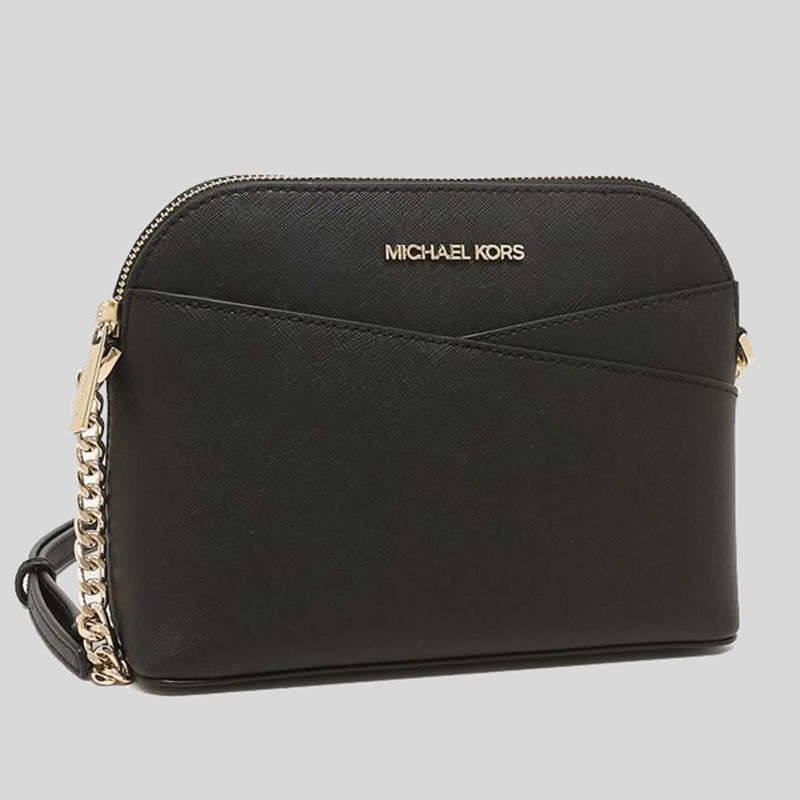 MICHAEL KORS JET SET TRAVEL MEDIUM DOME CROSSBODY (BLACK)