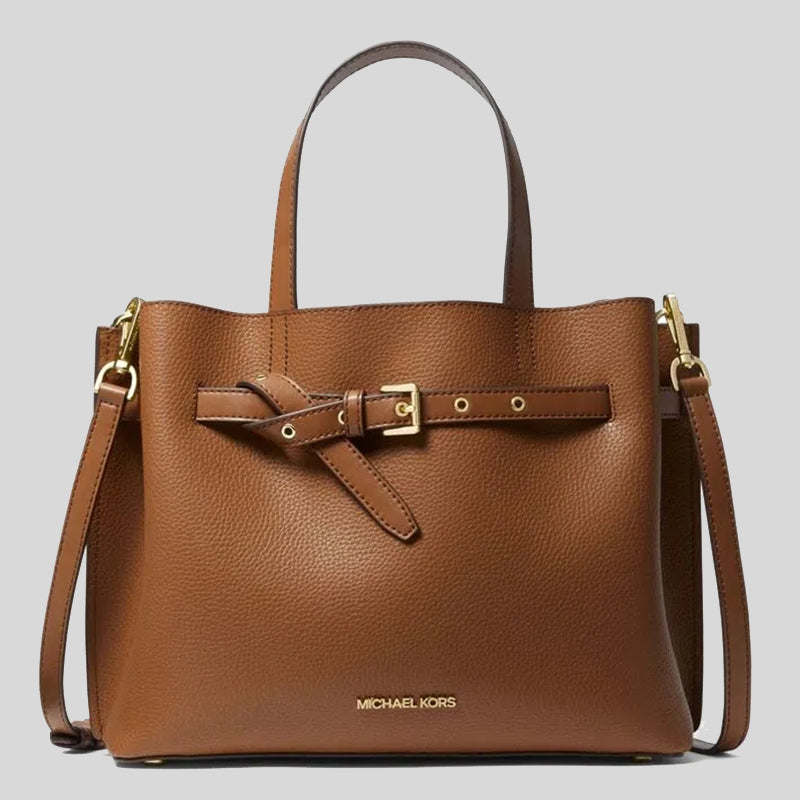 Michael Kors Emilia Large Pebbled Leather Satchel 35H0GU5S7T Luggage