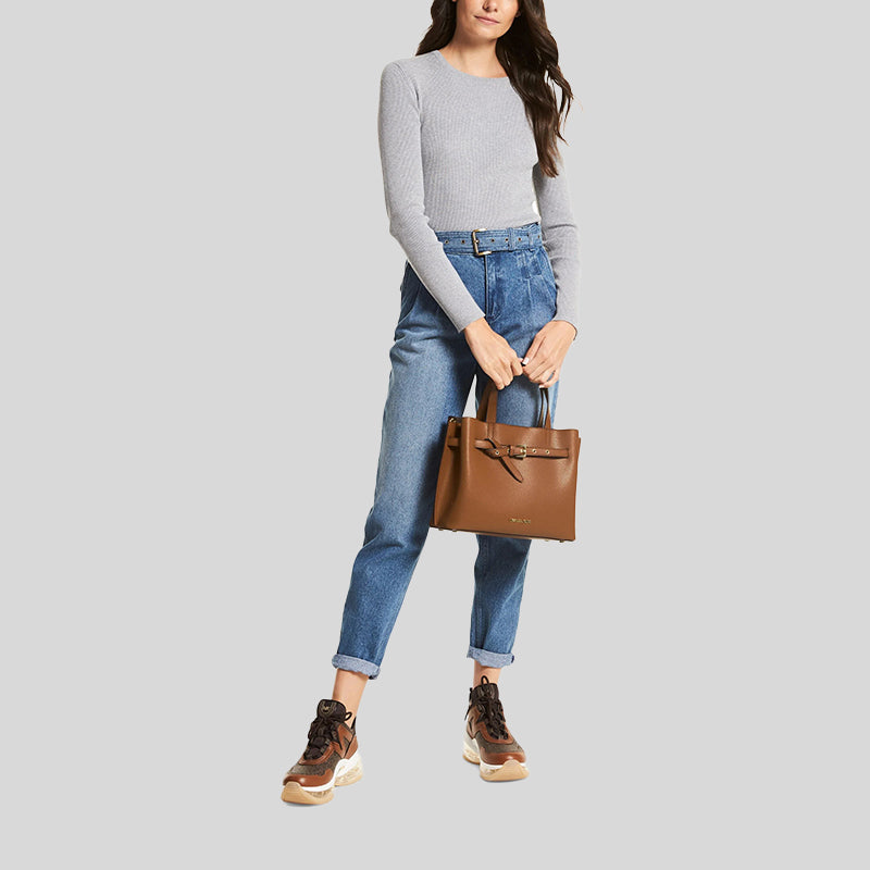 Michael Kors Emilia Large Pebbled Leather Satchel 35H0GU5S7T Luggage