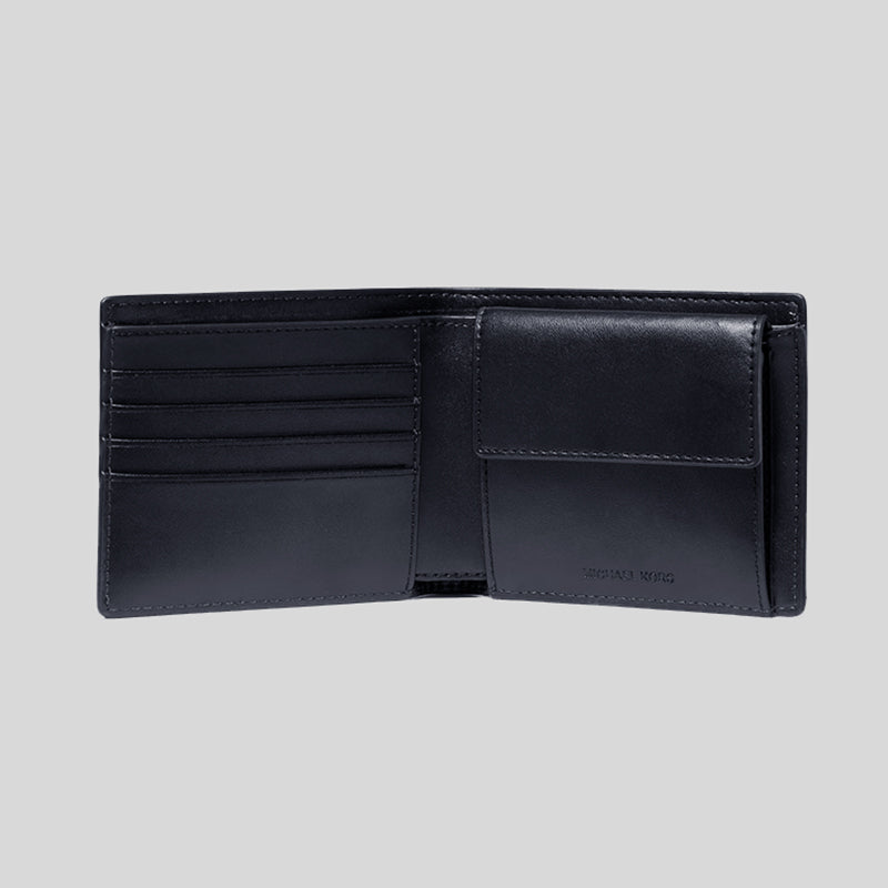 Michael Kors Harrison Crossgrain Leather Billfold Wallet With Coin Pocket Navy 36U9LHRF3L