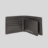 Michael Kors Harrison Leather Billfold Wallet With Passcase Black 36U9LHRF6L