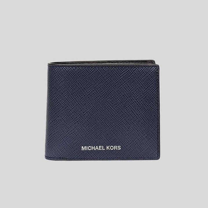 Michael Kors Harrison Leather Billfold Wallet With Passcase Navy 36U9LHRF6L
