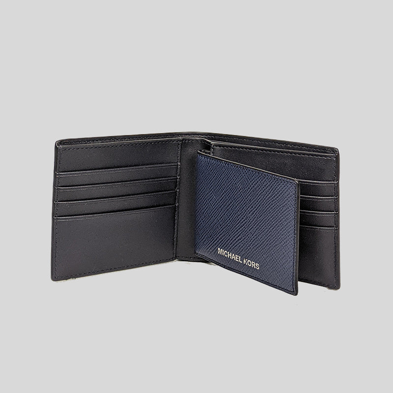 Michael Kors Harrison Leather Billfold Wallet With Passcase Navy 36U9LHRF6L