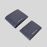 Michael Kors Harrison Leather Billfold Wallet With Passcase Navy 36U9LHRF6L