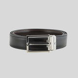Montblanc Men's Reversible Cut-To-Size Leather Slim Belt With Square Buckle 113273 Black