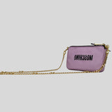 Moschino Couture Teddy Embroidered Chain Crossbody Bag Soft Lilac A7525