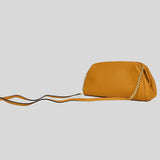 Salvatore Ferragamo Calf Leather Chain Crossbody Bag Clutch Olivello 0752761
