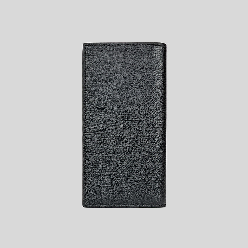 Salvatore Ferragamo Men's Calf Leather Slim Long Wallet Black 0753003