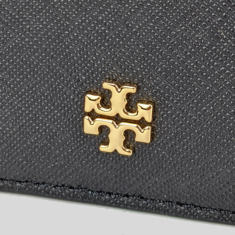 Tory Burch Emerson Leather Slim Card Case 52904 Black LussoCitta