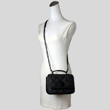 Tory Burch Matte Willa Mini Top Handle Bag Black on Black 87872